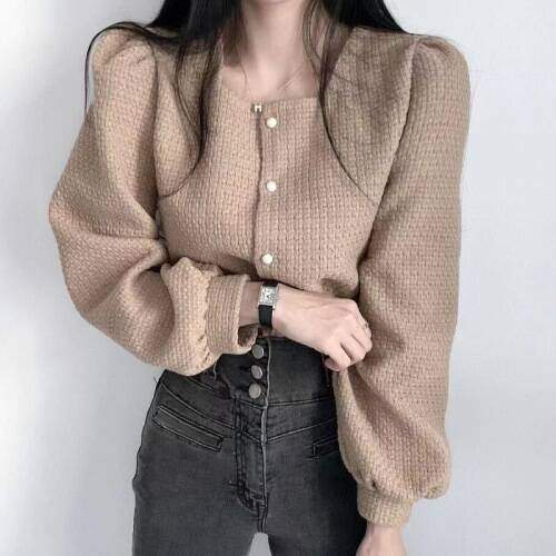 스퀘어넥 블라우스 하객룩 데이트룩 오피스룩 3color